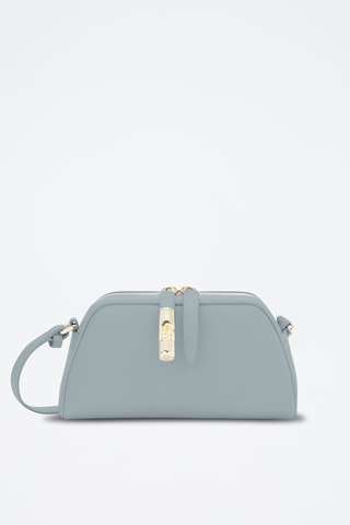 Sac bandoulière en cuir Goccia - Taille S - Bleu clair