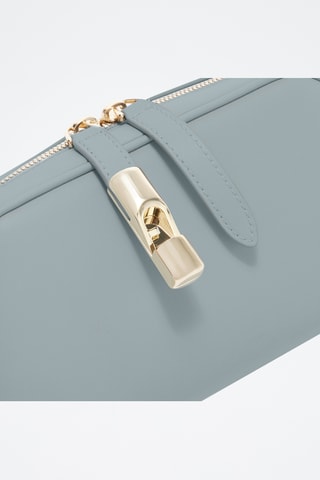 Sac bandoulière en cuir Goccia - Taille S - Bleu clair