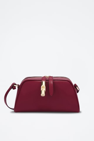 Sac bandoulière en cuir Goccia - Taille S - Bordeaux