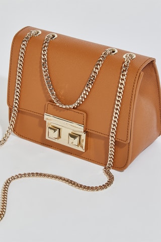 Sac bandoulière en cuir Bella Mini - Marron