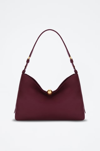 Sac porté épaule en cuir Sfera Soft - Taille L - Bordeaux