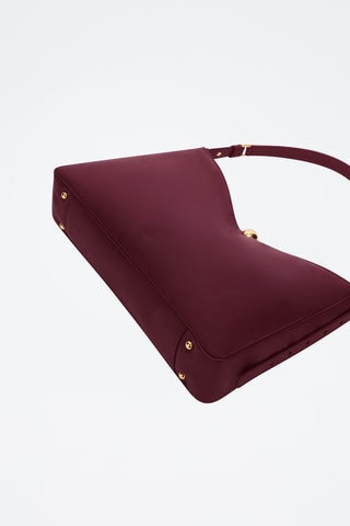 Sac porté épaule en cuir Sfera Soft - Taille L - Bordeaux