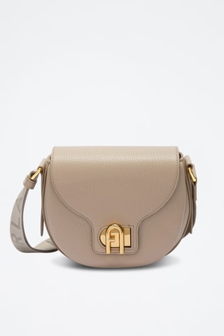 Sac bandoulière en cuir Lotus Mini - Beige