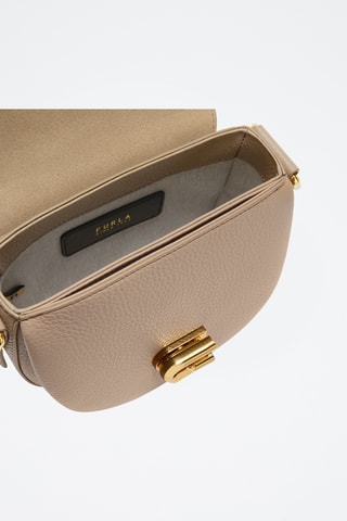 Sac bandoulière en cuir Lotus Mini - Beige