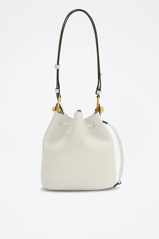 Sac seau en cuir Sfera Mini - Blanc