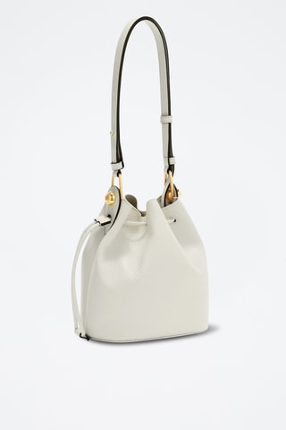 Sac seau en cuir Sfera Mini - Blanc