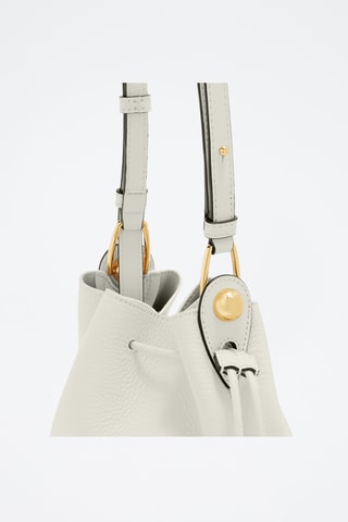 Sac seau en cuir Sfera Mini - Blanc