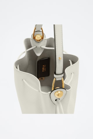 Sac seau en cuir Sfera Mini - Blanc