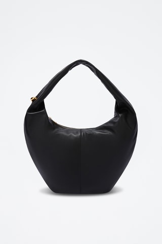 Sac porté épaule en cuir Ring - Taille S - Noir