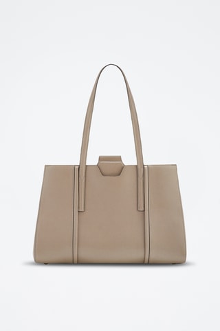 Cabas en cuir Riva - Taille L - Taupe