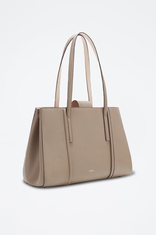 Cabas en cuir Riva - Taille L - Taupe