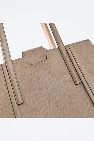 Cabas en cuir Riva - Taille L - Taupe