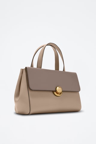 Sac à main en cuir Sfera - Taille M - Taupe
