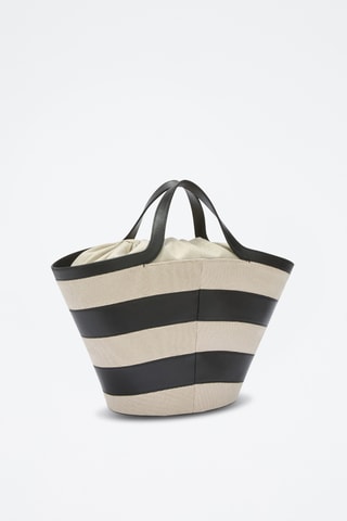 Cabas en cuir Vortice - Taille S - Noir et beige