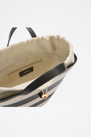 Cabas en cuir Vortice - Taille S - Noir et beige