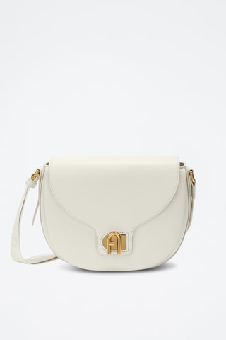 Sac bandoulière en cuir Lotus - Taille S - Blanc