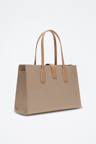 Cabas en cuir Metro - Taille L - Taupe