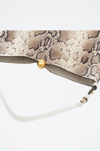 Sac porté épaule en cuir Sfera Soft - Taille L - Beige