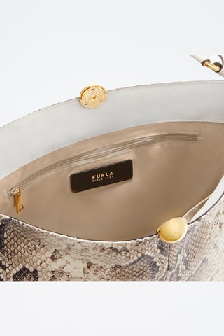 Sac porté épaule en cuir Sfera Soft - Taille L - Beige