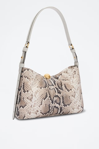 Sac porté épaule en cuir Sfera Soft - Taille M - Beige