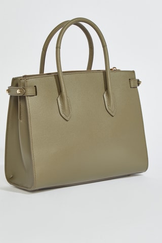 Cabas en cuir Gardenia - Taille S -  Kaki