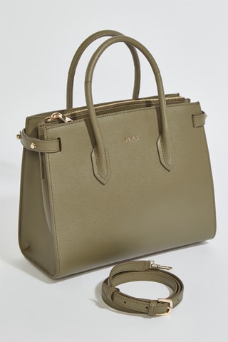 Cabas en cuir Gardenia - Taille S -  Kaki