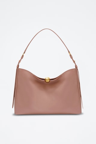 Sac porté épaule en cuir de veau - Vieux rose