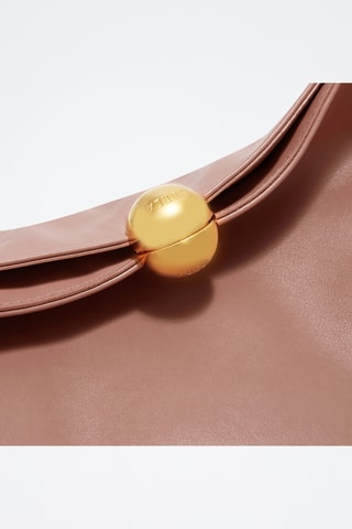 Sac porté épaule en cuir de veau - Vieux rose