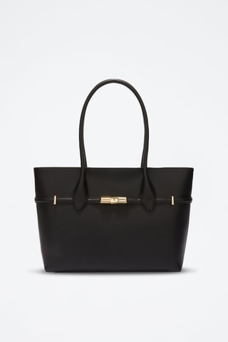 Sac porté épaule en cuir de veau - Noir