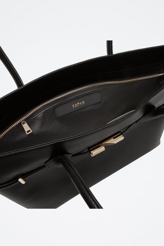 Sac porté épaule en cuir de veau - Noir