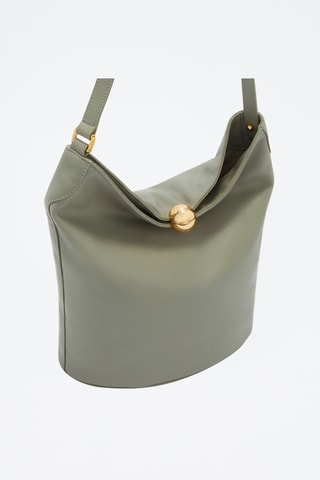 Sac seau en cuir de veau - Kaki