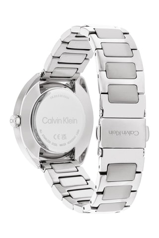 Reloj de cuarzo de acero - Plateado y blanco