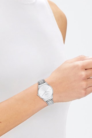 Reloj de cuarzo de acero - Plateado