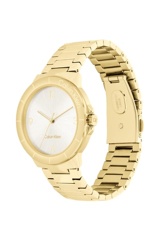 Reloj de cuarzo de acero - Dorado y blanco