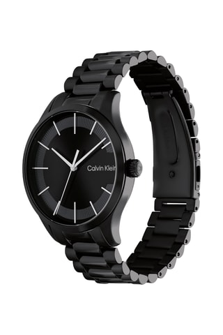 Reloj de cuarzo de acero - Negro