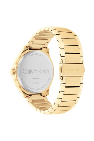 Montre à quartz en acier et plaqué ion or jaune - Doré