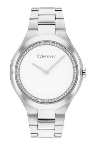 Reloj de cuarzo de acero - Plateado y blanco