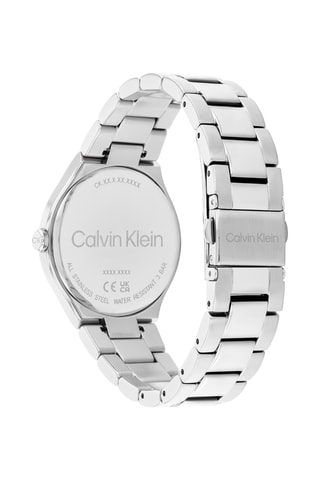 Reloj de cuarzo de acero - Plateado y blanco