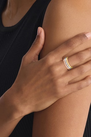 3 anillos - Plateado, dorado y rosa dorado