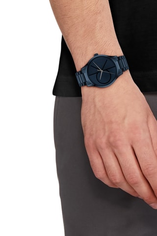 Reloj de cuarzo de acero - Azul oscuro