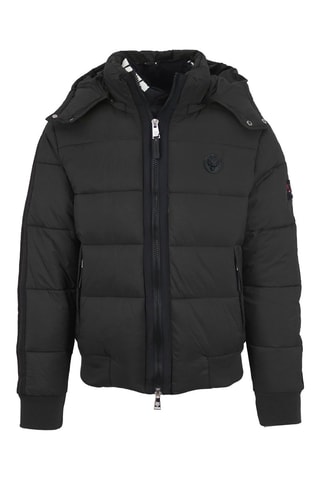 Doudoune à capuche - Noir et rouge