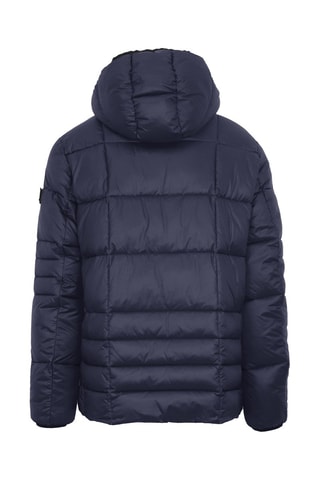 Doudoune à capuche - Blanc, noir et bleu