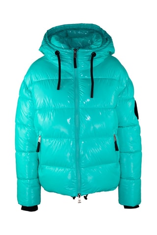 Doudoune à capuche - Noir, bleu et jaune