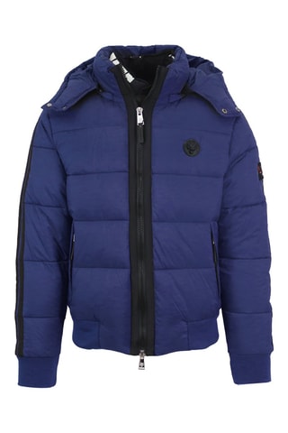 Doudoune à capuche - Noir, rouge et bleu