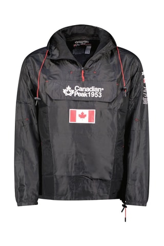 Cortavientos con capucha Butaneak - Negro y rojo