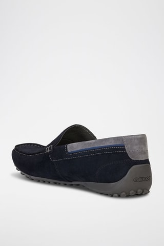 Mocassins en cuir Snake - Bleu marine