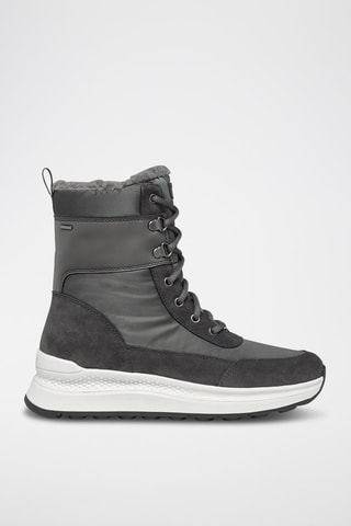 Bottines fourrées en cuir de veau nubuck Spherica - Gris