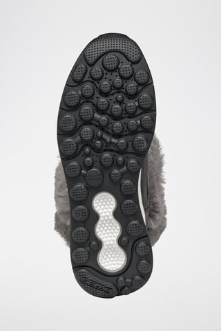 Bottines fourrées en cuir de veau nubuck Spherica - Anthracite et gris