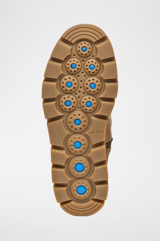 Bottines fourrées en cuir de veau nubuck Spherica - Marron clair