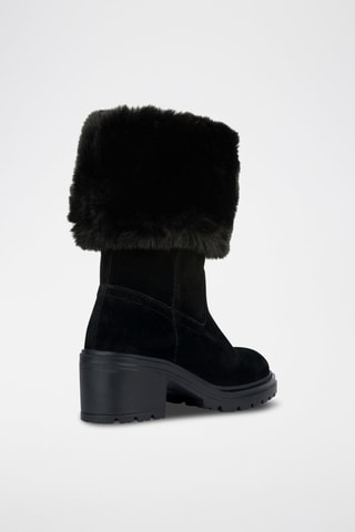 Bottines fourrées en nubuck Damiana - Noir